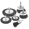Wire Brush Wheel Cup Brush Set,Wire Brush for Drill 1/4 Inch Hex Shank 0.012 Inch Coarse Carbon Steel Crimped Wire Wheel 2