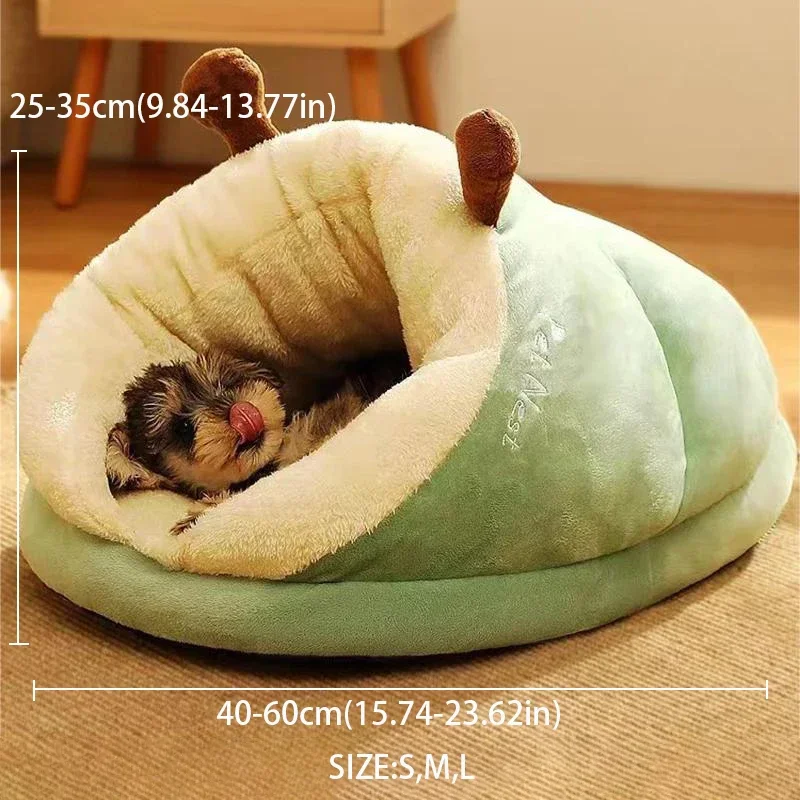 Winter Warm Small Dog Kennel Bed Breathable Dog House Cute Slippers Shaped Dog Bed Cat Sleep Bag Foldable Washable Pet House