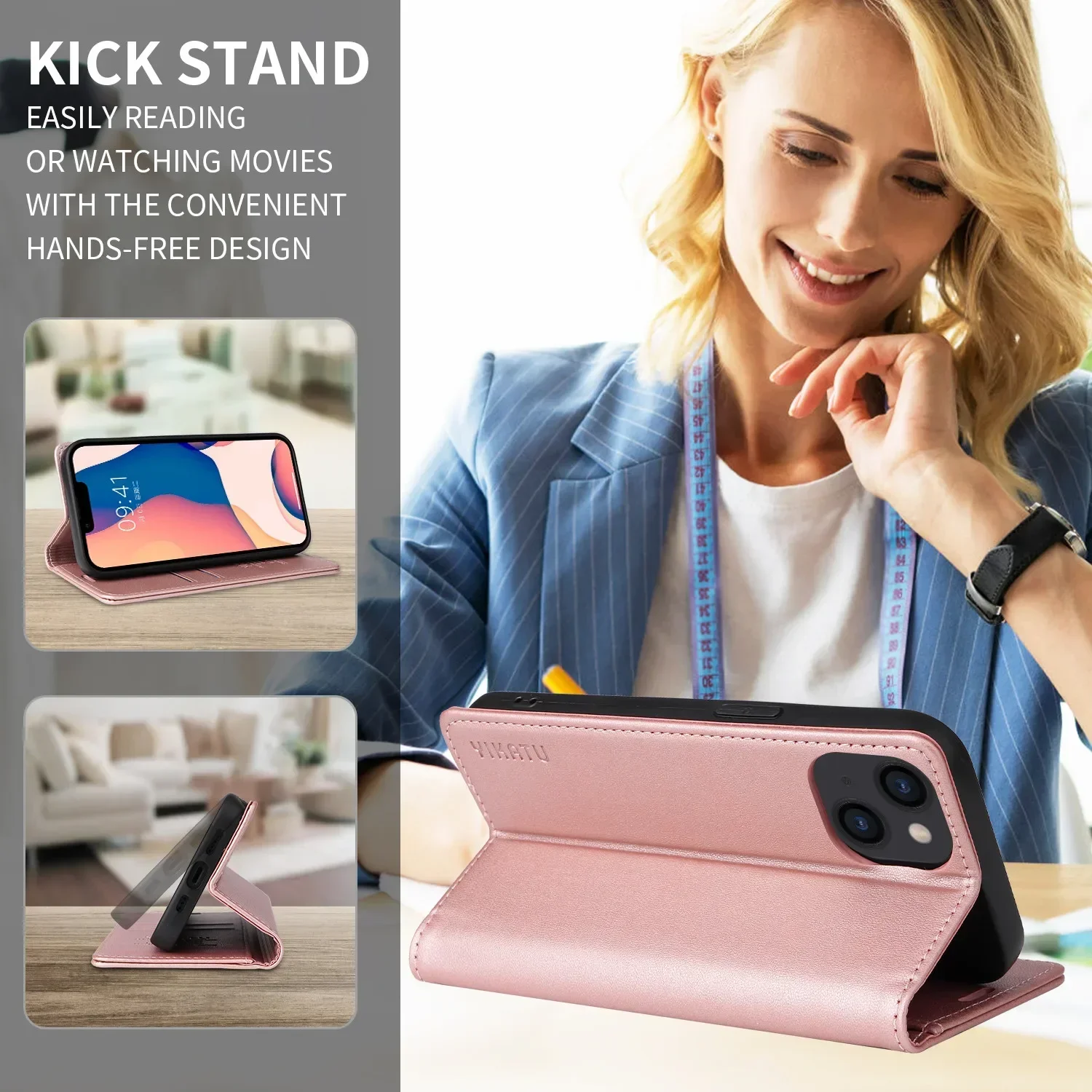 Luxury Leather Flip Phone Case with Wallet Cover Design