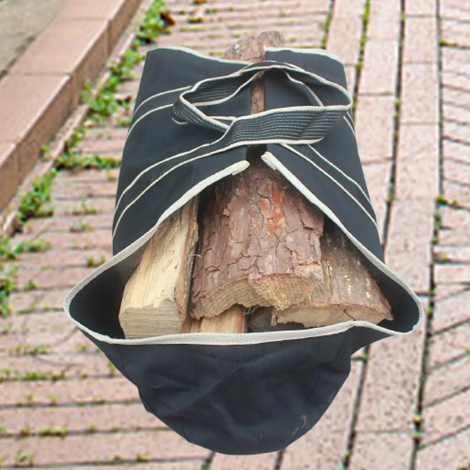 Firewood Log Carrier Heavy Duty Wood Carrying Bag for BBQ Picnic Camping 4