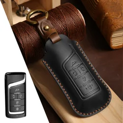 Premium Leather Car Remote Key Case Cover (Black)
