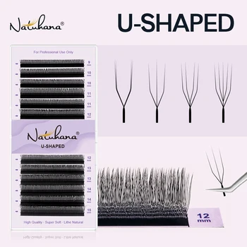 NATUHANA U-Shaped YY Eyelash Cosplay 3D 4D 5D-W Shape Lashes Premium Premade Fans Volume Natural U Shape False Eyelashes 1