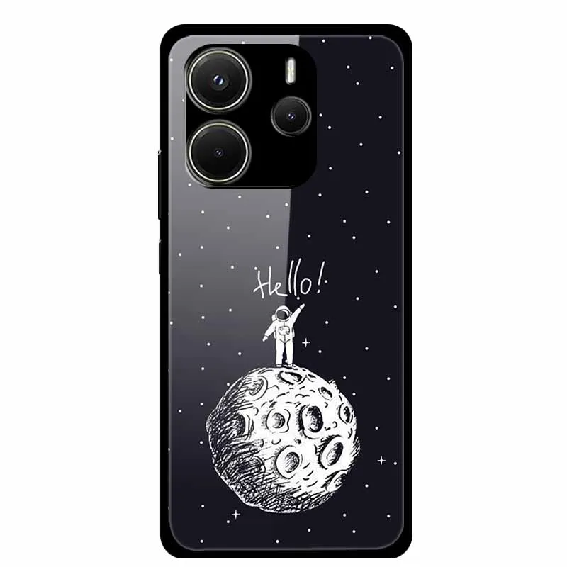 Luxury Tempered Glass Hard Back Phone Case Cover