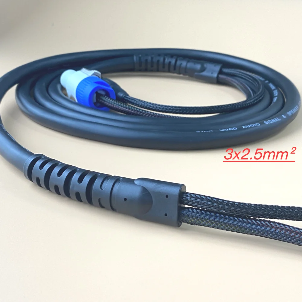 10Meter Stage Lighting AC Power Dmx Combo Cable 3x2.5mm&sup2; Daisy Chain Split Cables Powercon Plug For LED DJ Audio Smoke Machines