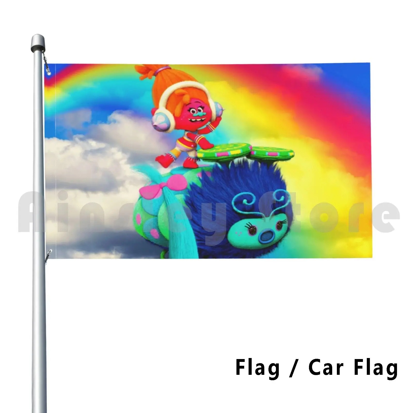 Trolls Dj Suki E Poppy Outdoor Decor Flag Car Flag Trolls Poppy And Branch Trolls Poppy And Branch As Human Trolls 2