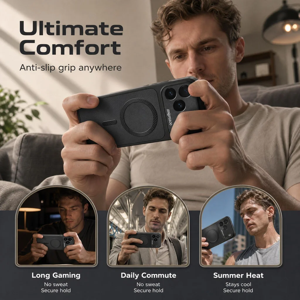 Premium Honeycomb Cooling Phone Case with Skin Feel and Shockproof Protection