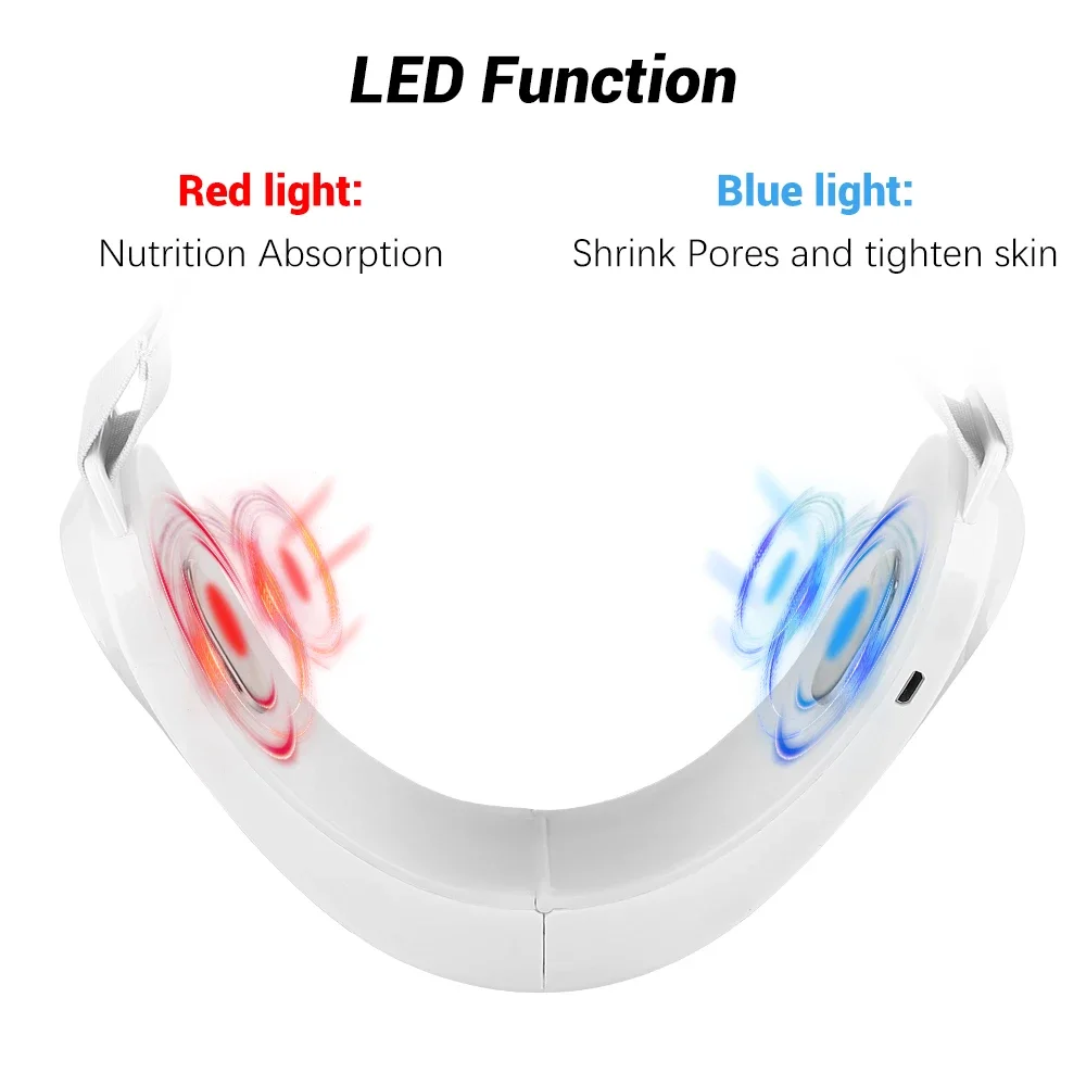 EMS Face Lifting Device Facial Massager Double Chin Remover LED Photon Therapy V-Line Up Lift Belt Face Slimming Beauty Machine