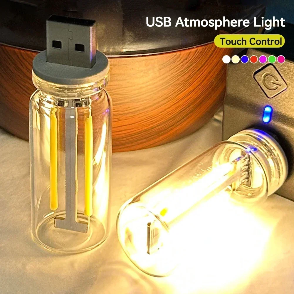Vintage USB Touch Control Dimming Bulb Filament LED 5V Edison Bulb Mobile Power Light Night Light Bedside Light Computer Light