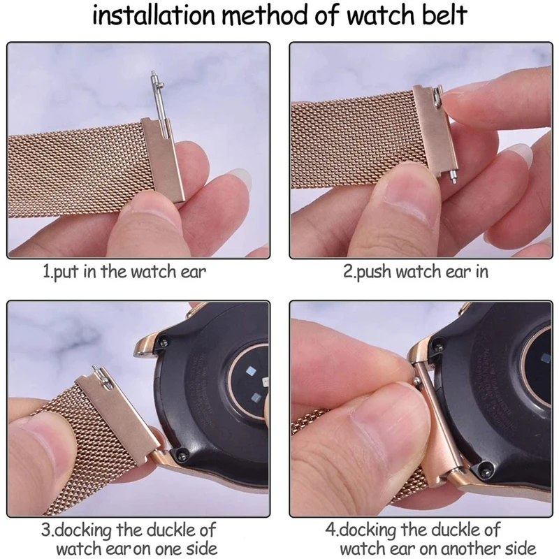 Magnetic Milanese Stainless Steel Watch Strap, Adjustable 18/20/22mm Band