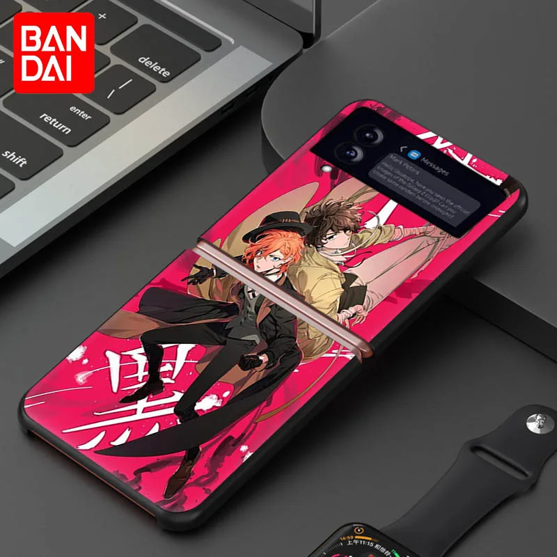 Phone Case For Samsung Galaxy Z Flip 3 5G zflip Black Hard Case Bungou Stray Dogs Anime Protection Cover For Z Flip3 zflip3 z flip3 cover