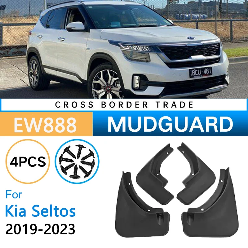 4PCSCarMudguardsforKiaSeltos2023202220212019AutoFrontRear