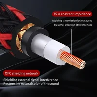 YYAUDIO 4N OFC 75ohm Hifi Digital Coaxial Audio Video Rca Cable Hi-end RCA to RCA Male Subwoofer Audio Cable 1m 2m 3m 5m 8m 10m 5