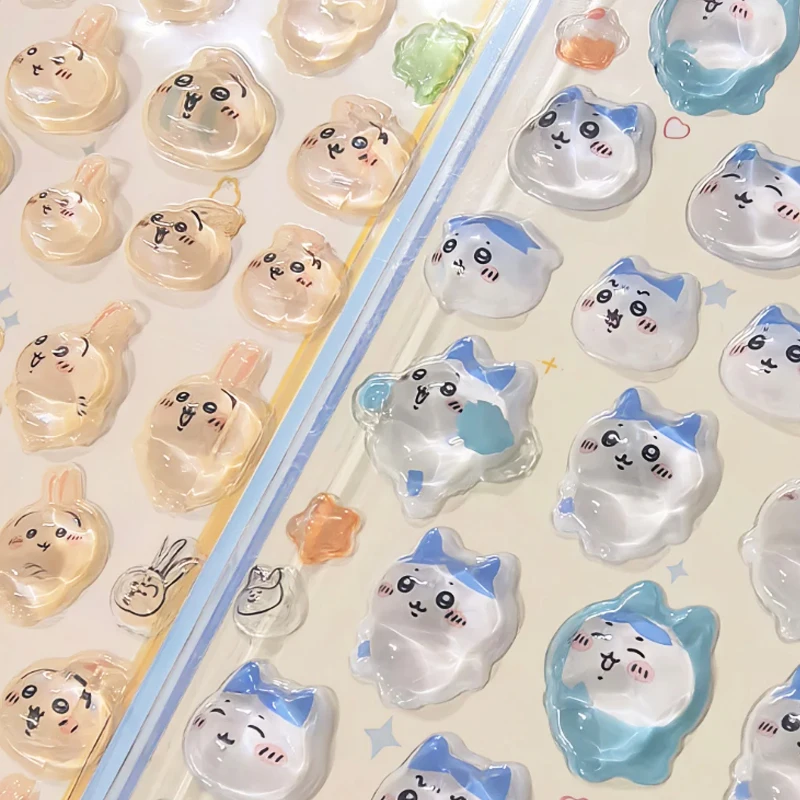 치이카와 본본 드롭 귀여운 3D 장식 데칼 방수 접착 스티커 (휴대폰 케이스, 노트북, 물병, DIY 공예 용품)