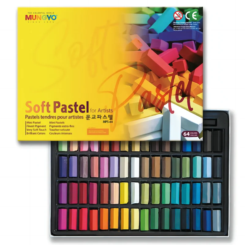 MUNGYO 64 Colors Non Toxic Square Chalk Soft Oil Pastel Square Mini Pastel Sticks Set Art Painting Stationery MPS Korea oil pastels,oil painting sticks,sketch chalk