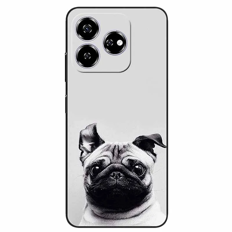 Stylish Black TPU Soft Silicone Phone Cover with Artistic Design