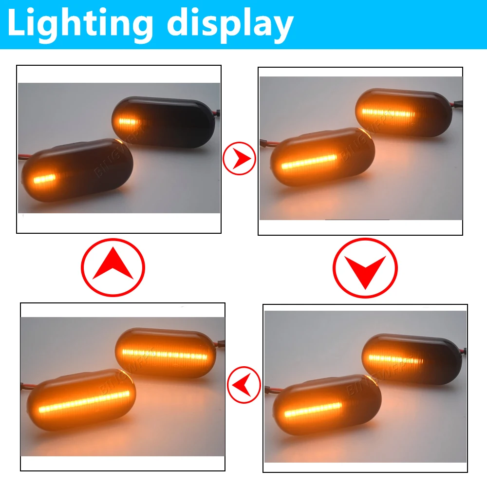 2pcs For Nissan Tiida C11 Note E11 Micra K12 NP300 Navara D40 Qashqai J10 LED Dynamic Side Turn Signal Light