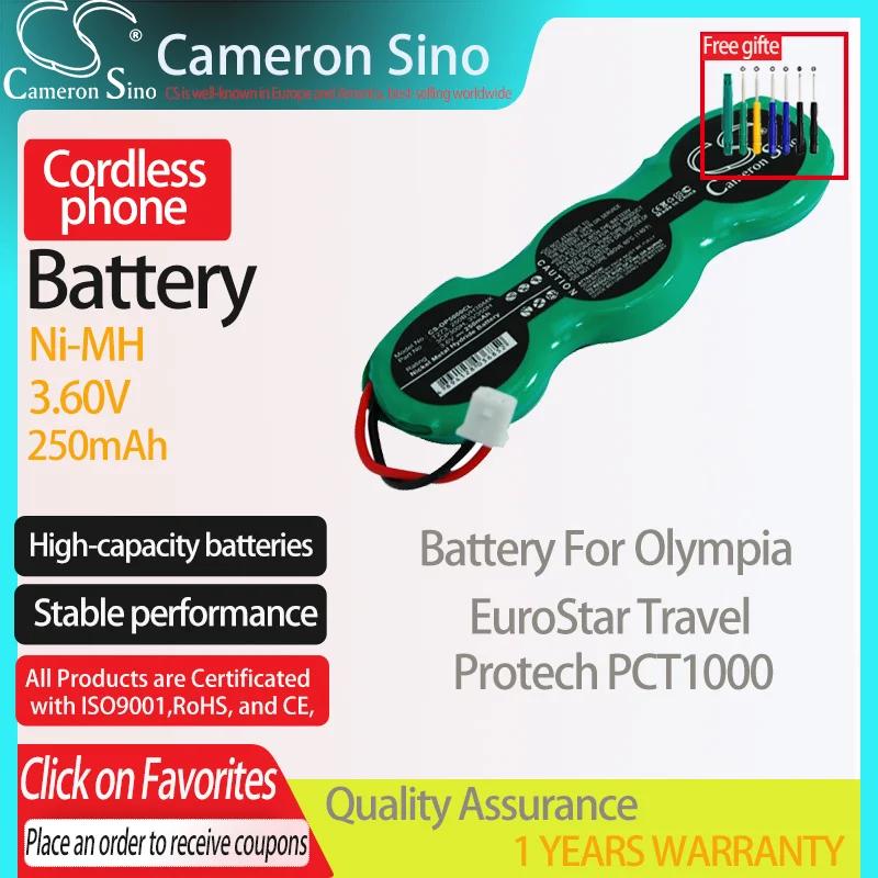 Batteria Cameronsino Per Olimpiadi Pia Eurostar Travel Protech Pct1000 Per Batteria Per Telefono Cordless Brondi 3Qnb250, Batteria Fissa