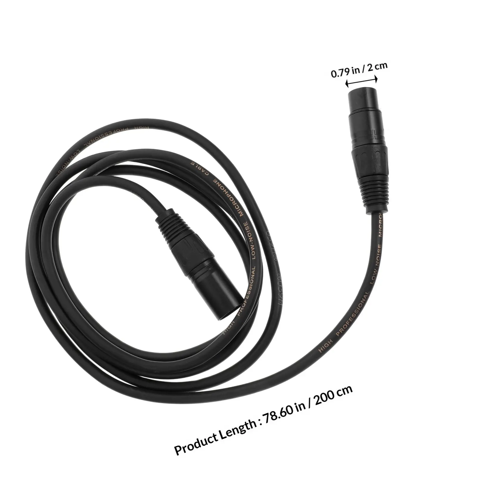 10Pcs 2M Dmx 신호 케이블 3핀 Xlr M-F 소프트 PVC 재킷 방수 견고한 브레이드 쉴드 무대 조명 케이블 블랙