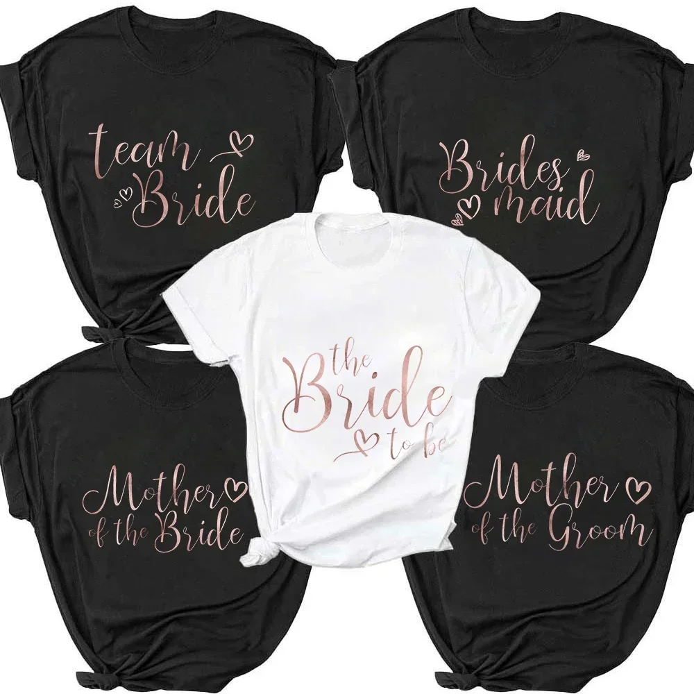 

Tee Hen Party T-Shirt Bachelorette T-Shirt Team Bride Tshirts Wedding Shower Tee Shirts T Shrt for Women 2024 Summer Cotton Tops