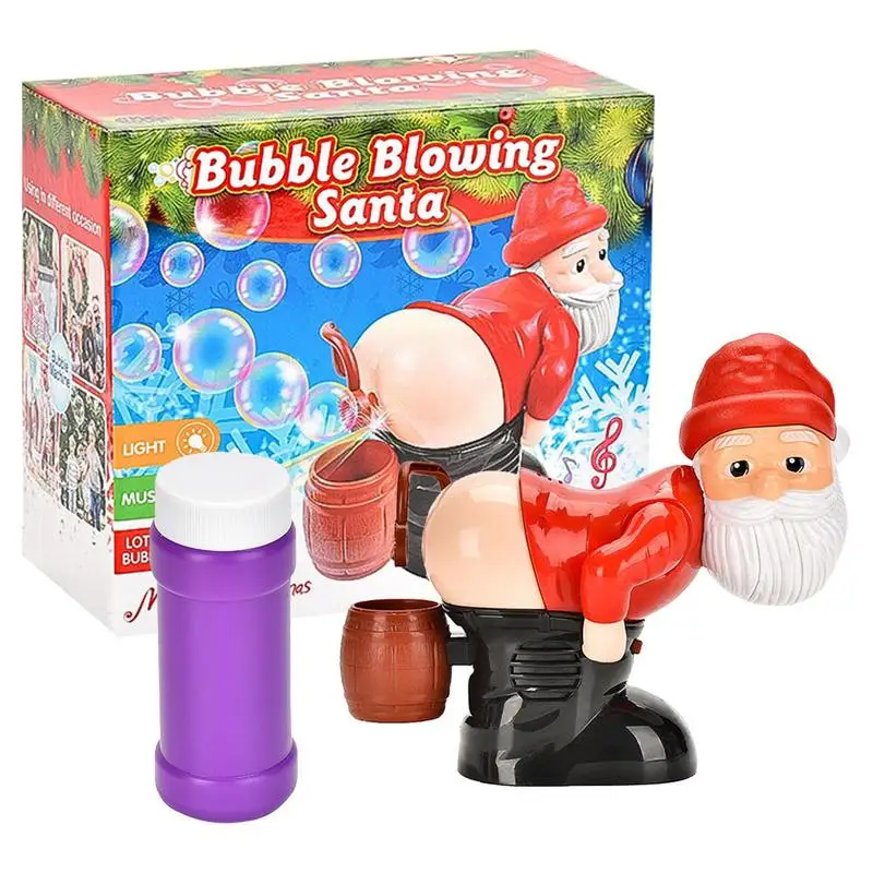 Bubble Machine for Kids Light Up Automatic Santa Shape Bubble Blower with Sound Funny Battery Powered Bubble Maker for Kids 6
