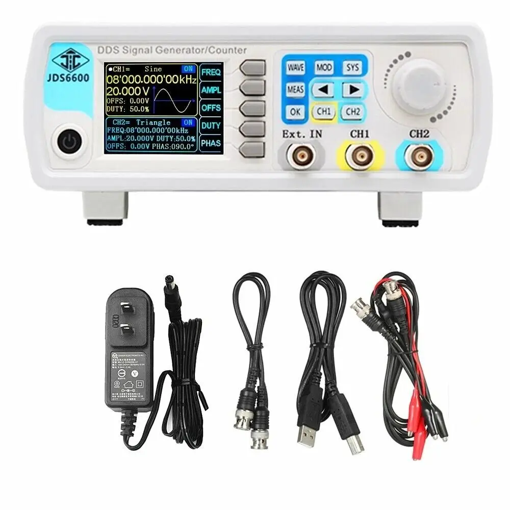 

JDS6600 15-60MHz DDS Function Signal Generator CNC Arbitrary Waveform Dual-channel Frequency Meter