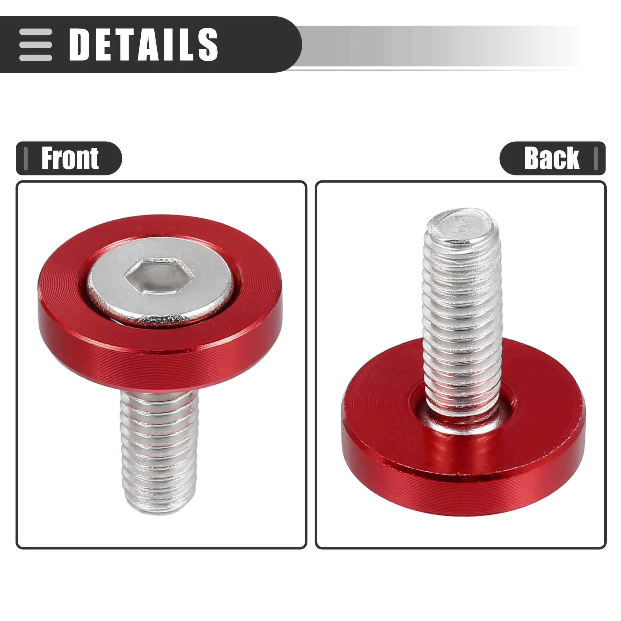 Motoforti 6-teiliges M6 Universal Finishing Senkkopf Kotflügel Stoßstange Unterlegscheiben Dichtungsschraube Motorraum Dress Up Befestigungsset – Detail 2
