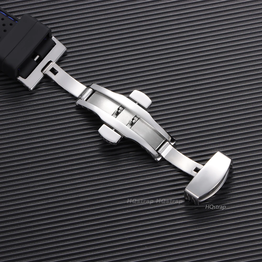 Silicone Sport Watch Strap with Butterfly Buckle - Breathable Waterproof Wristband