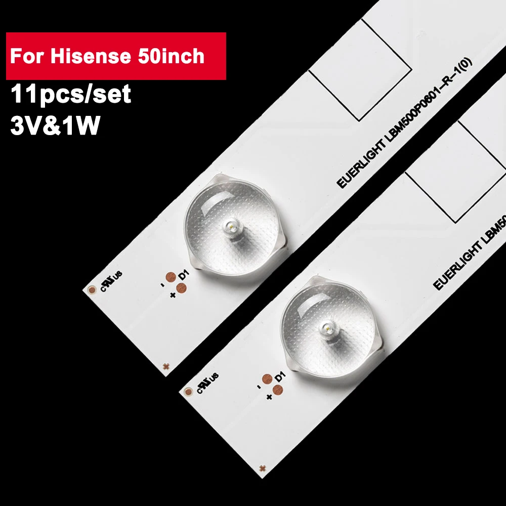 

11Pcs/Set 3V 1W Backlight LED Light Strip For Hisense 50inch SVH500A22-REV05-6LED-131113 TV Repair LED50K20JD LED50EC280JD