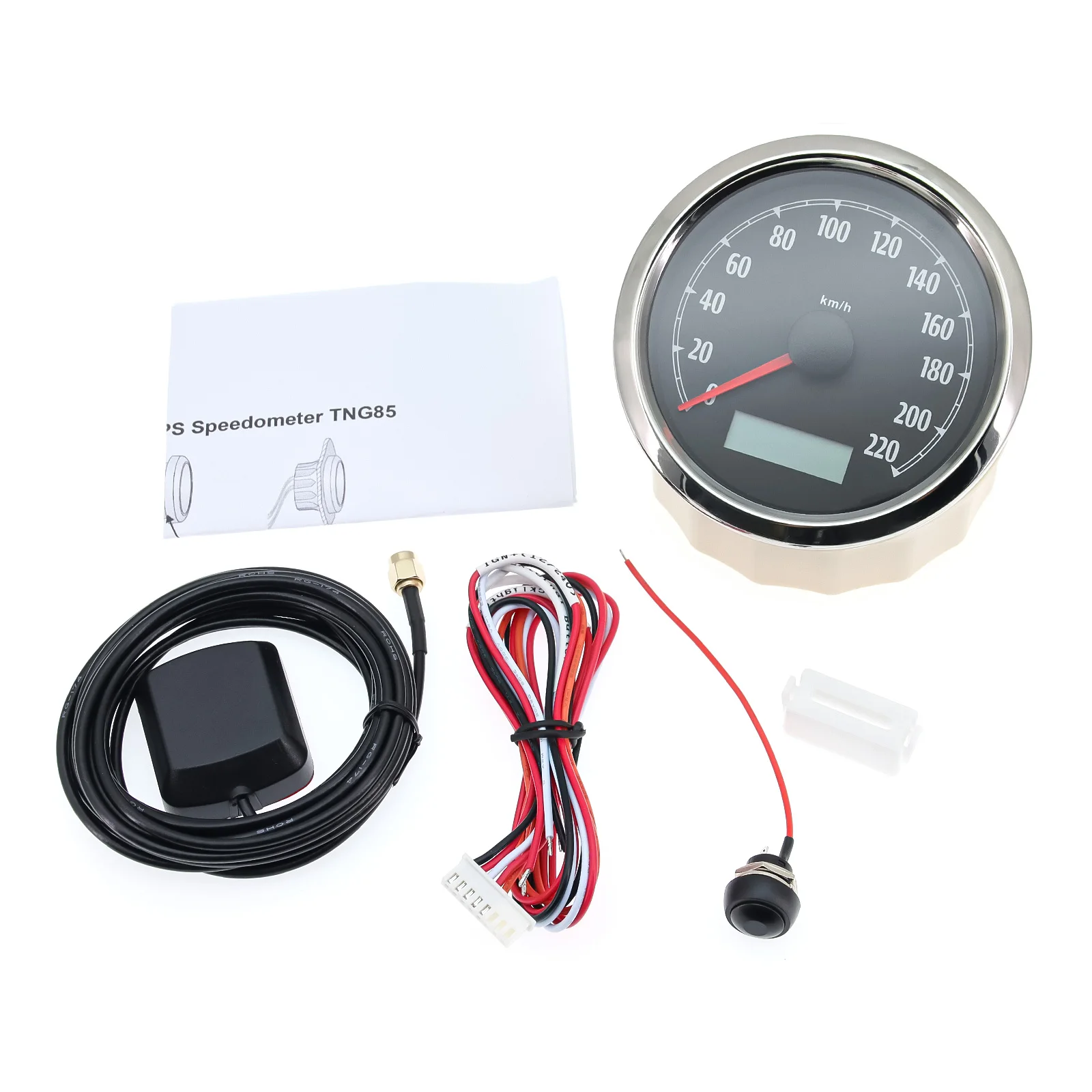 HD Motorcycle GPS Speedometer 85MM 12V 0-220 KMH MPH