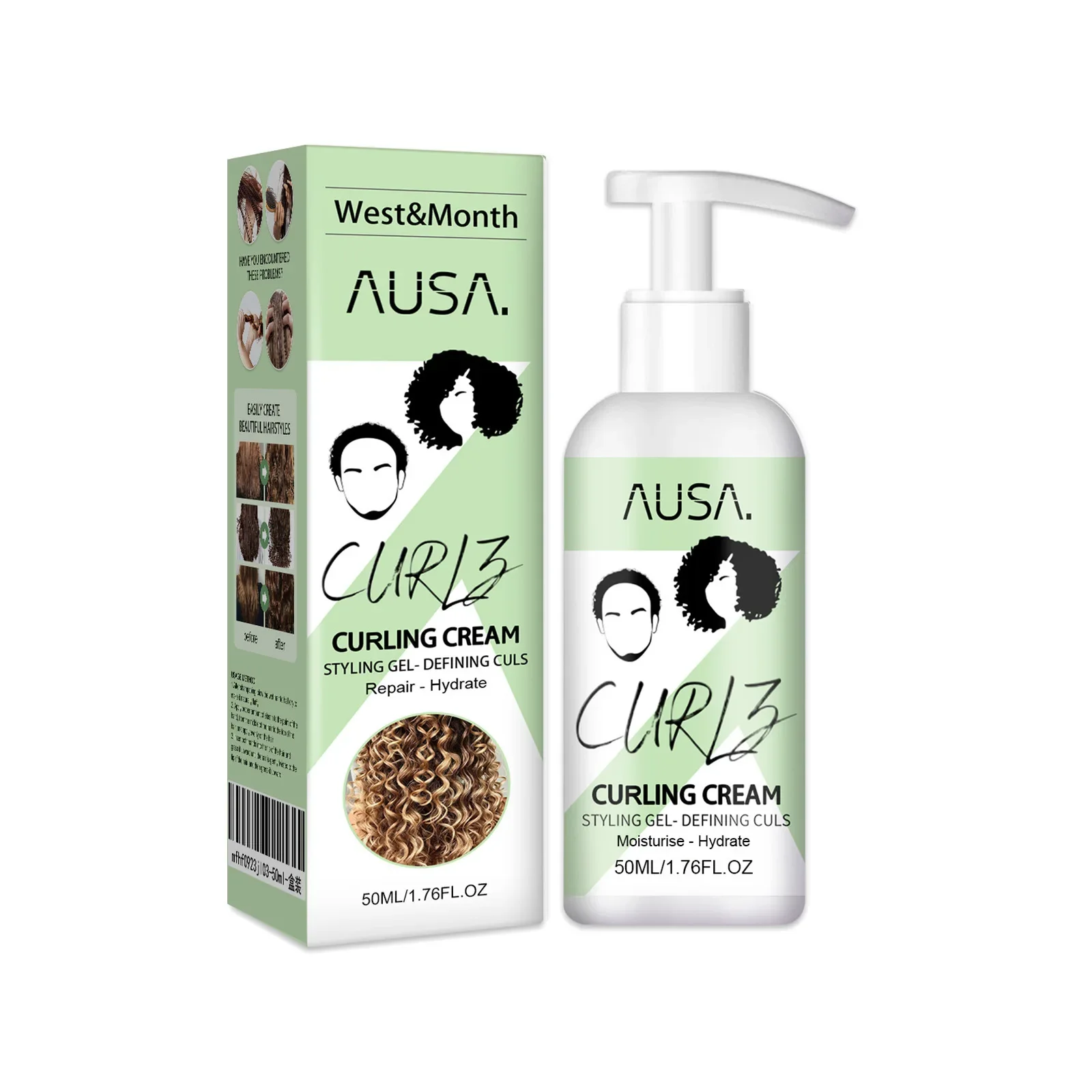 50ml Hair Volumizing Cream Hair Conditioner Volume Lift Styling Cream Curly Elastin Curl Defining Nourishing