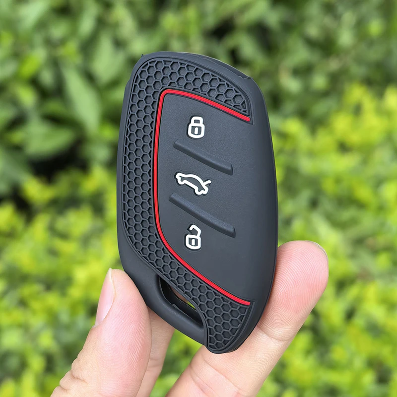 Premium Silicone 3-Button Car Key Cover Case