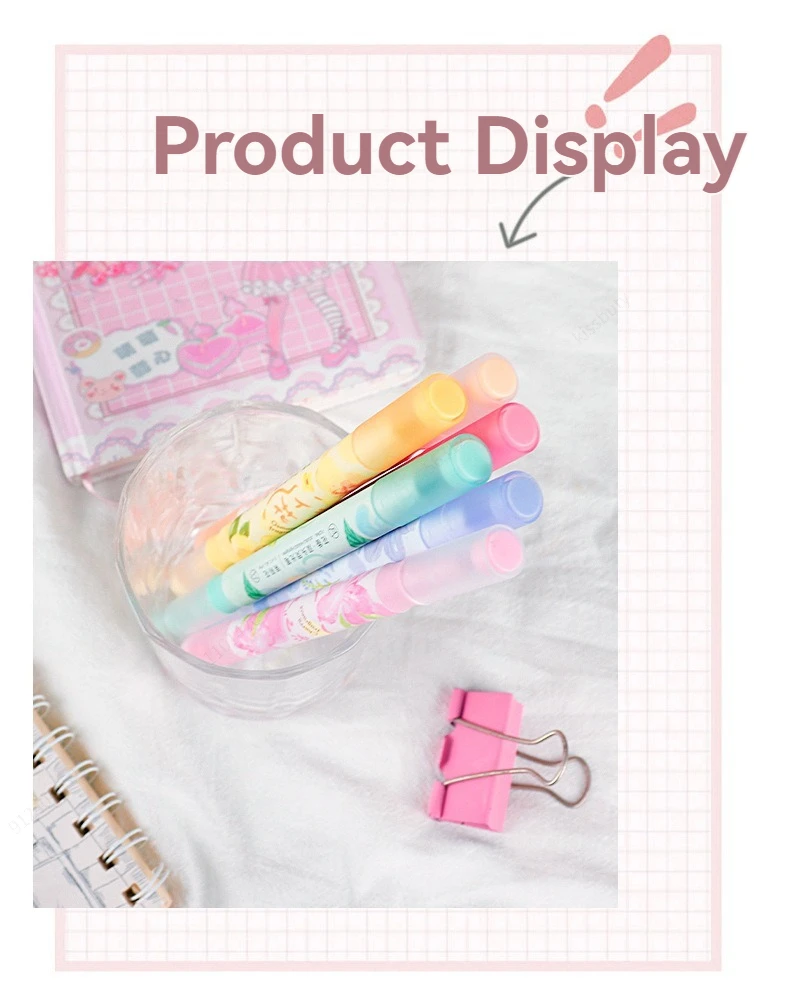 6 teil/satz Doppel Kopf Pastell Farbe Duft Highlighter Kawaii Schreibwaren Farbe Marker Schule Liefert Marker Japanische Schreibwaren – Detail 7