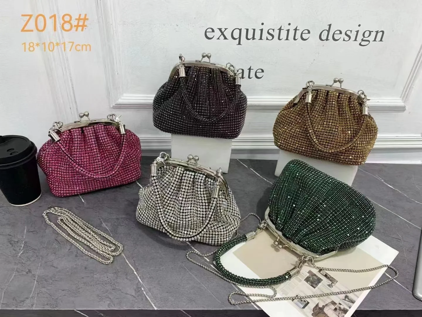 

Luxury Designer Crystal Shiny Rhinestone Diamond Evening Bag Women's Handbag Wedding Party Clutch Purse Shoulder Crossbody Bag