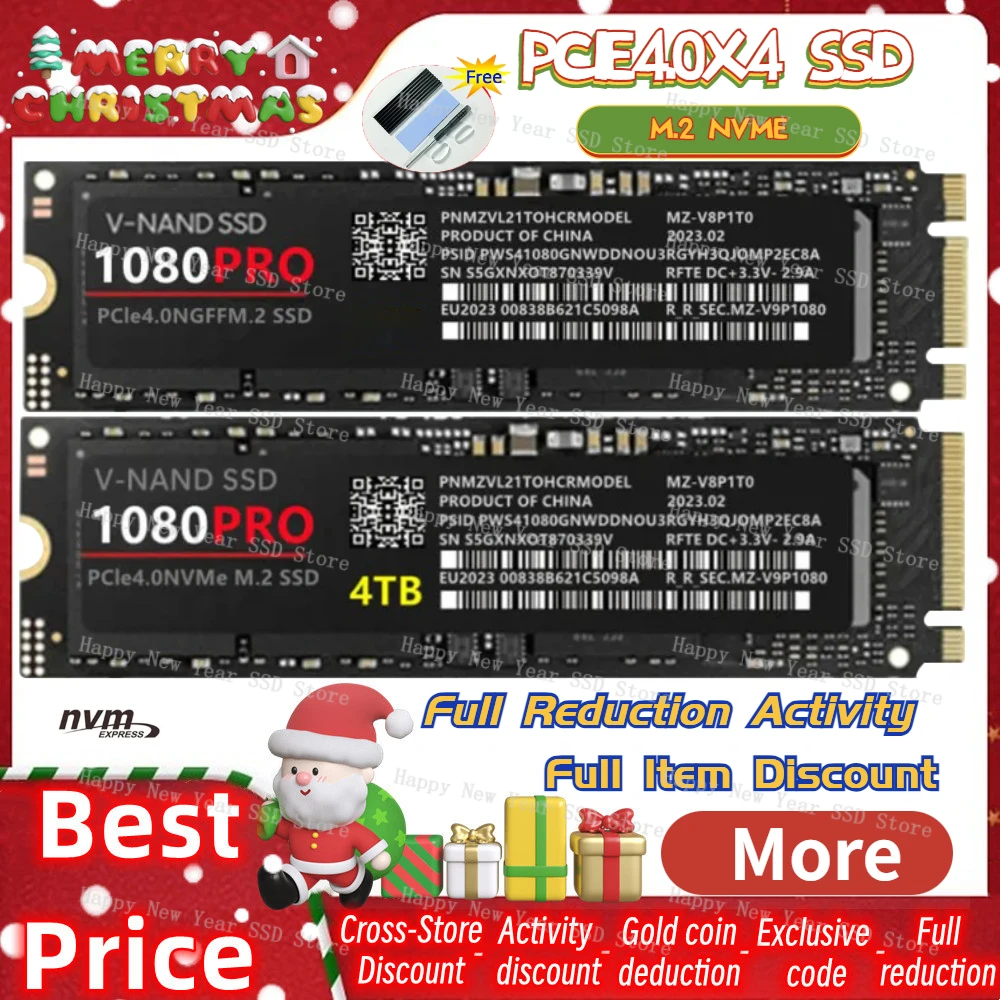 

Original 1080Pro SSD 4TB 990Pro M.2 SSD PCIE4.0 NVME/ NGFF Hard Drive 1TB/2TB/8tb Internal Hard Disk For Ps5/Laptop/Desktop/mac