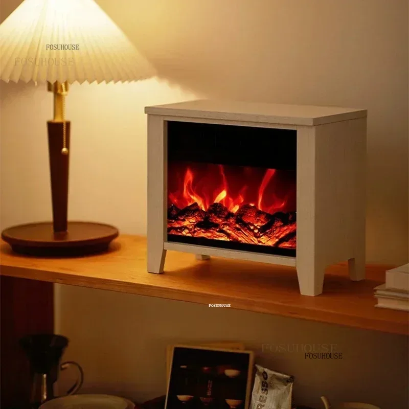 Nordic Electric Fireplaces Heater Household Decorative Fake Fireplace Stove Portable Office Desktop Small Electric HeaterN
