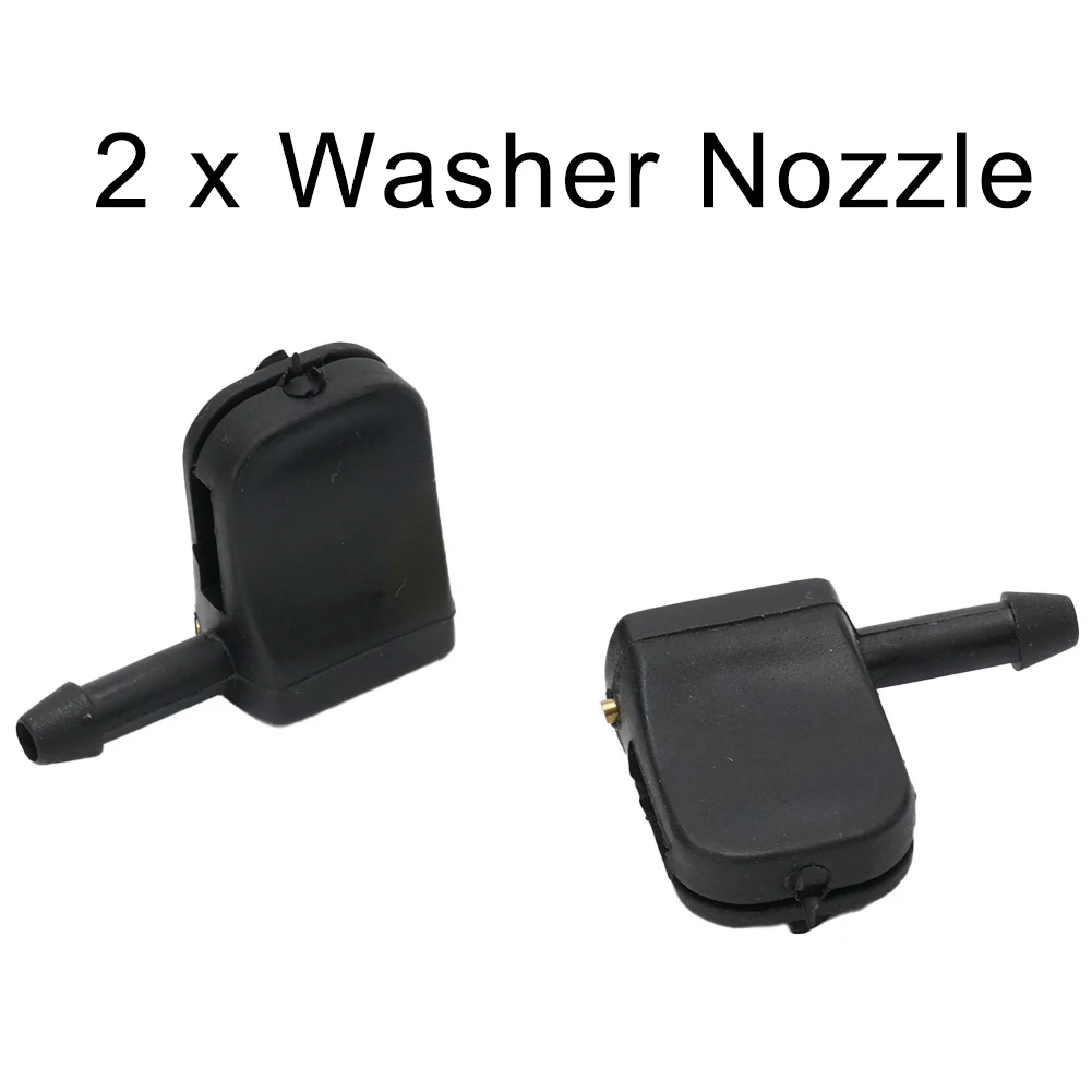 

High Quality Accessories Windshield Washer Nozzle 2pcs Black For 12mm Wiper Arm For Van Trunk Front Windshield