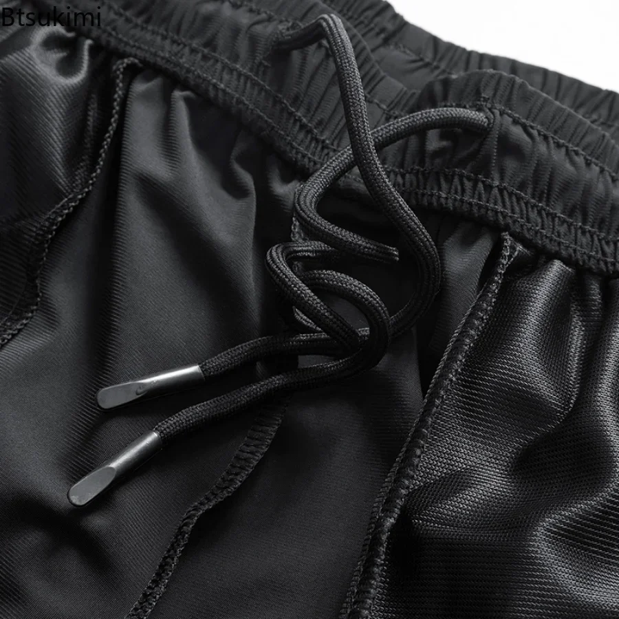 2024 Men's Summer Shorts Pants Men Casual Ice Silk Sports Shorts Sweatpants Quick Dry Ankle-length Straight Trousers Male L-8XL