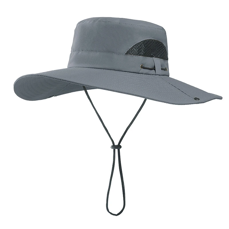 

Панама с широкими полями для активного отдыха, модная шляпа от солнца, с кулиской, для альпинизма, рыбалки, велокозырек, дышащая сетка, летняя