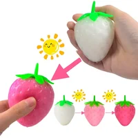 Simulated Color-changing Strawberry Squishy Kids Anti Stress Relief Ball Fidget Decompression Toys for Children Sensory Autism 1