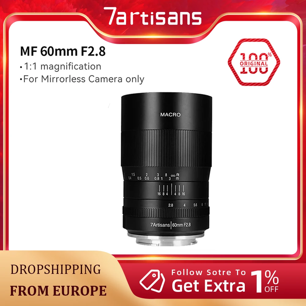 Canon - 7Artisans 60mm F2.8 Macro Canon用 Amazon.com : 7artisans 60mm F2.8 Macro 2X Lens for Canon RF