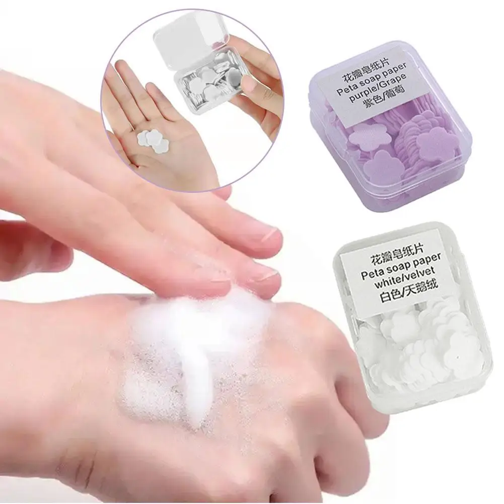 

Disposable Soap Tablets Portable And Portable For Travel Soap Paper And Soap Flower Petal Hand Sanitizer Cleaning S9U2
