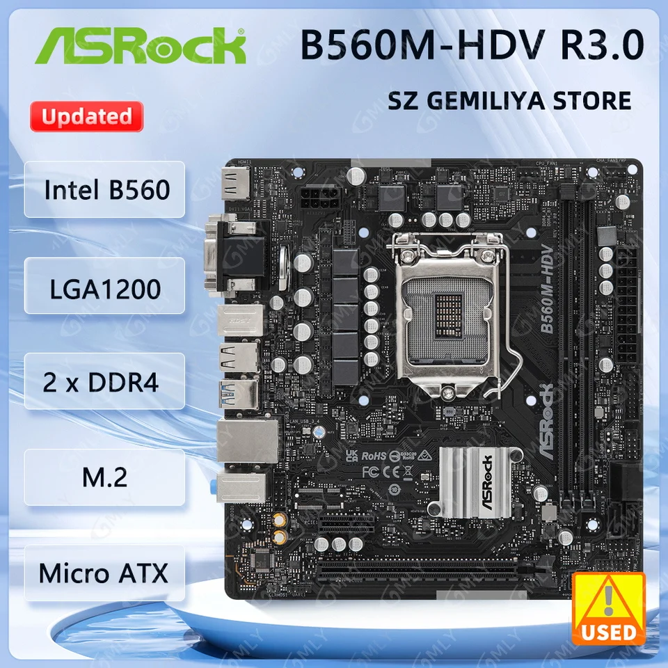 CPU intel core i5-10400F ASRock B560M-HDV ASRock > B560M-HDV