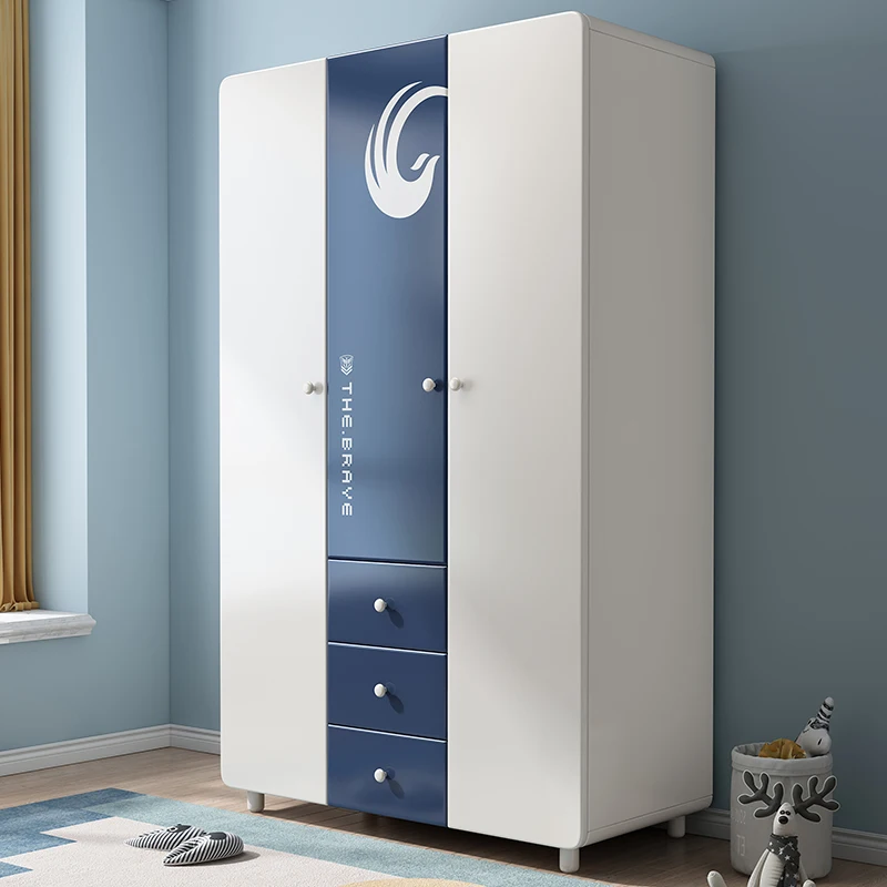 

Modern Minimalist Children's Wardrobe Home Bedroom Solid Wood Simple