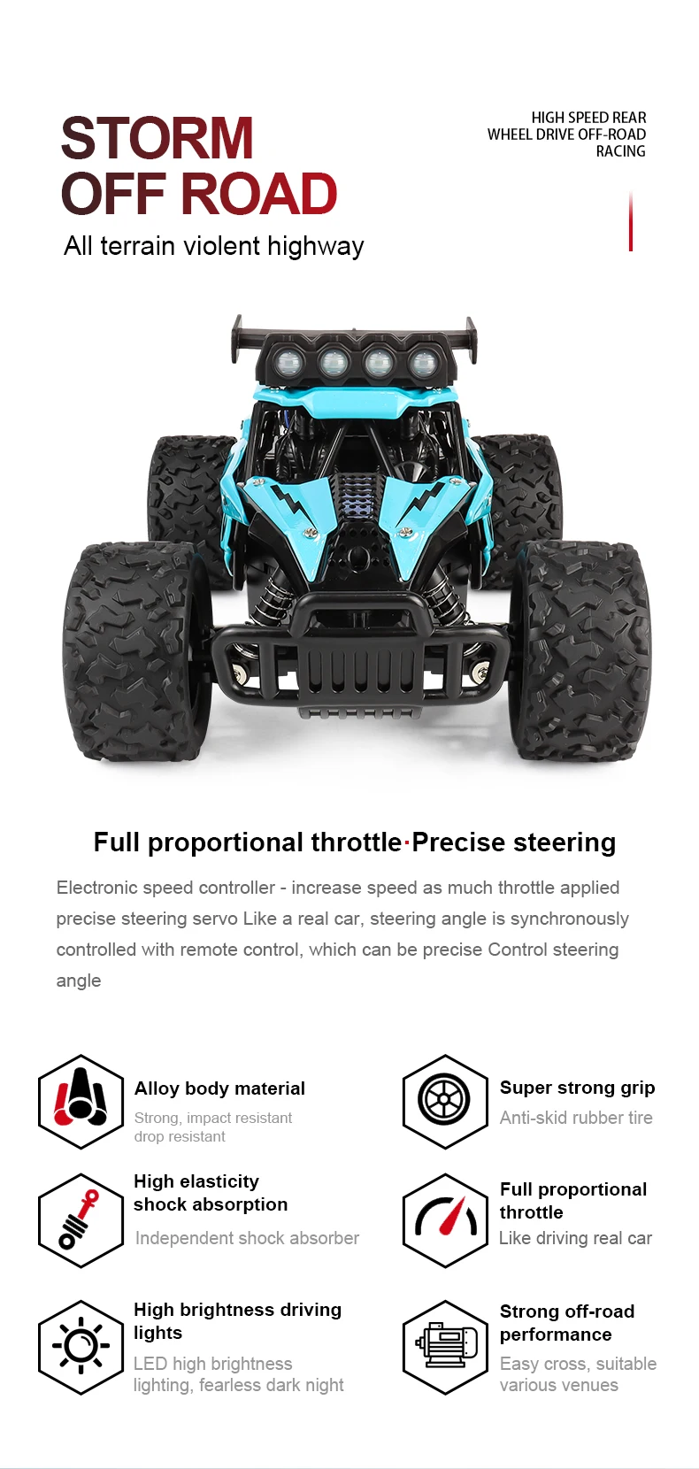 116 Alloy Remote Control Car - High-Speed Off-Road Big Foot Vehicle