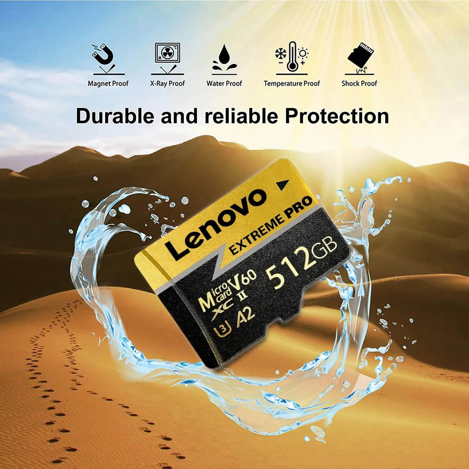레노버 익스트림 프로 SD 메모리 카드 128GB U3 V60 고속 마이크로 SD 카드 1TB 512GB 256GB TF 카드 (휴대폰, 카메라, 드론 등 다용도)
