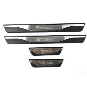 4Pcs/Lot ABS Stainless Steel For 2017-2023 KIA STONIC YB Door Sill Pedal Welcome Scuff Plate Decoration Cover 1