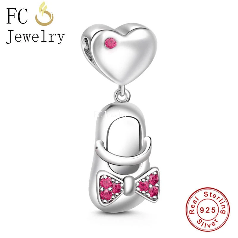 FC Jewelry Fit Original Charm Bracelet 925 Silver Mommy of Angel Blue Ribbon Pregnancy Loss Awareness Bead For Making Berloque 6