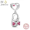FC Jewelry Fit Original Charm Bracelet 925 Silver Mommy of Angel Blue Ribbon Pregnancy Loss Awareness Bead For Making Berloque 6