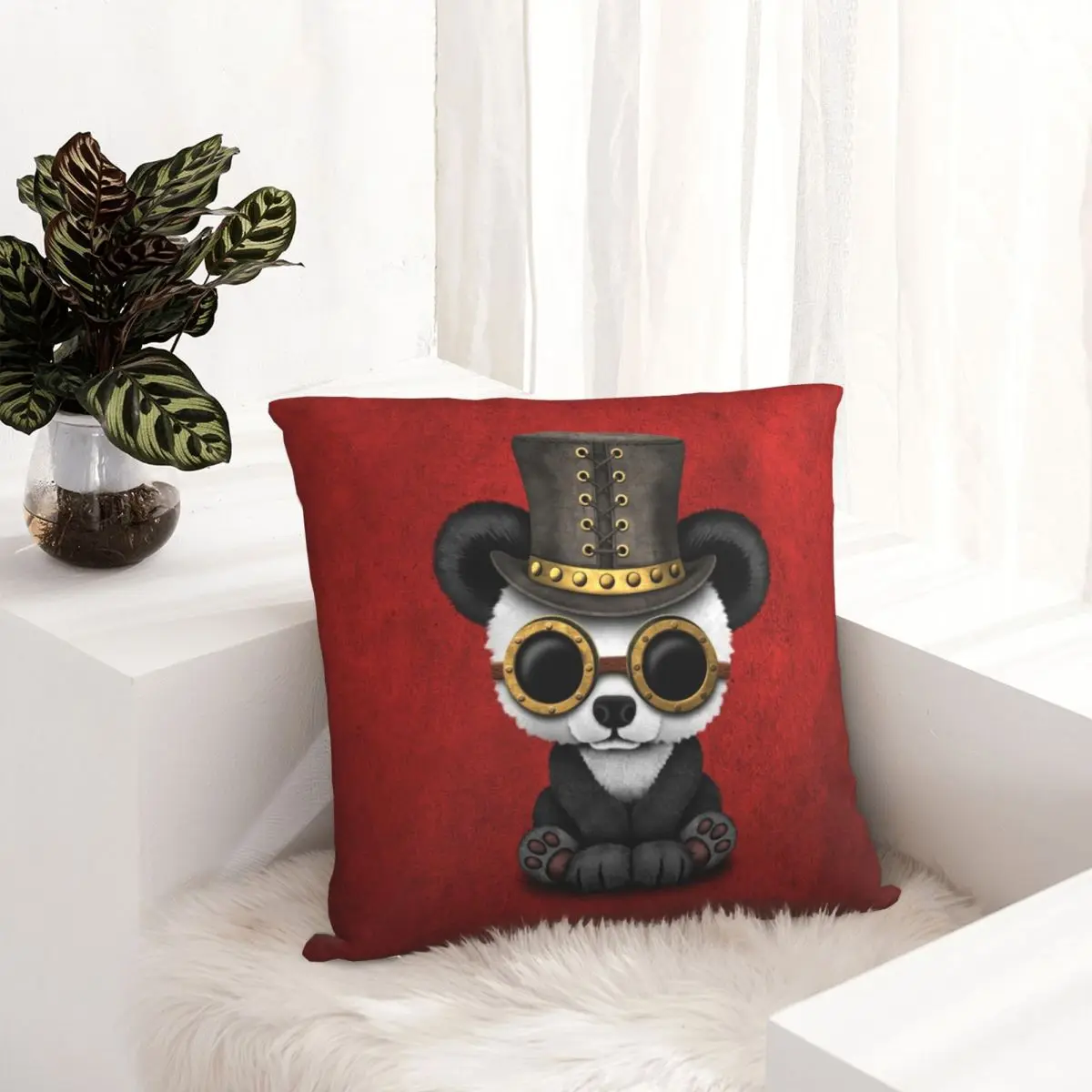 Steampunk Baby Panda Bear Cub Pillowcase Animal Dakimakura Pillow Case Decor Cushions Cover Home Sofa Bed Bedding Car Nordic |