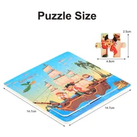 New 20 Piece Wooden 3d Puzzle Cartoon Animal Vehicle Jigsaw Puzzle Montessori Educational Toys For Kids 3-6 Years Old 6